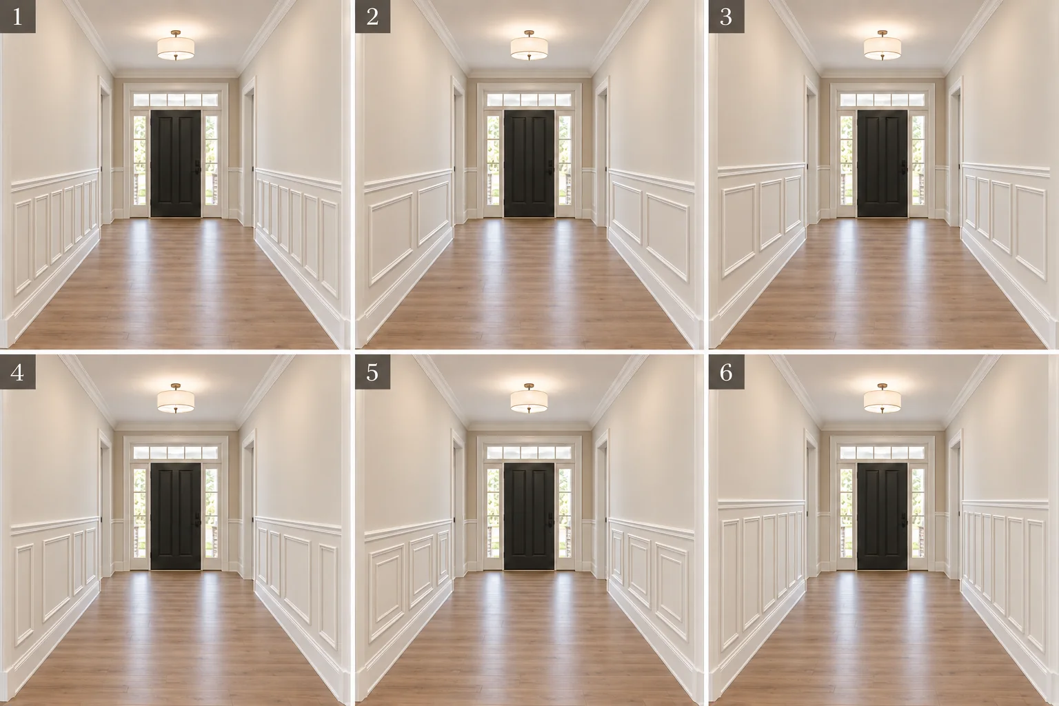 Entry hall wainscoting decorative layout options