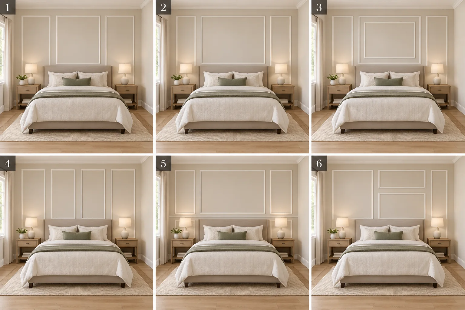 Bedroom feature wall · Collection A decorative layout options