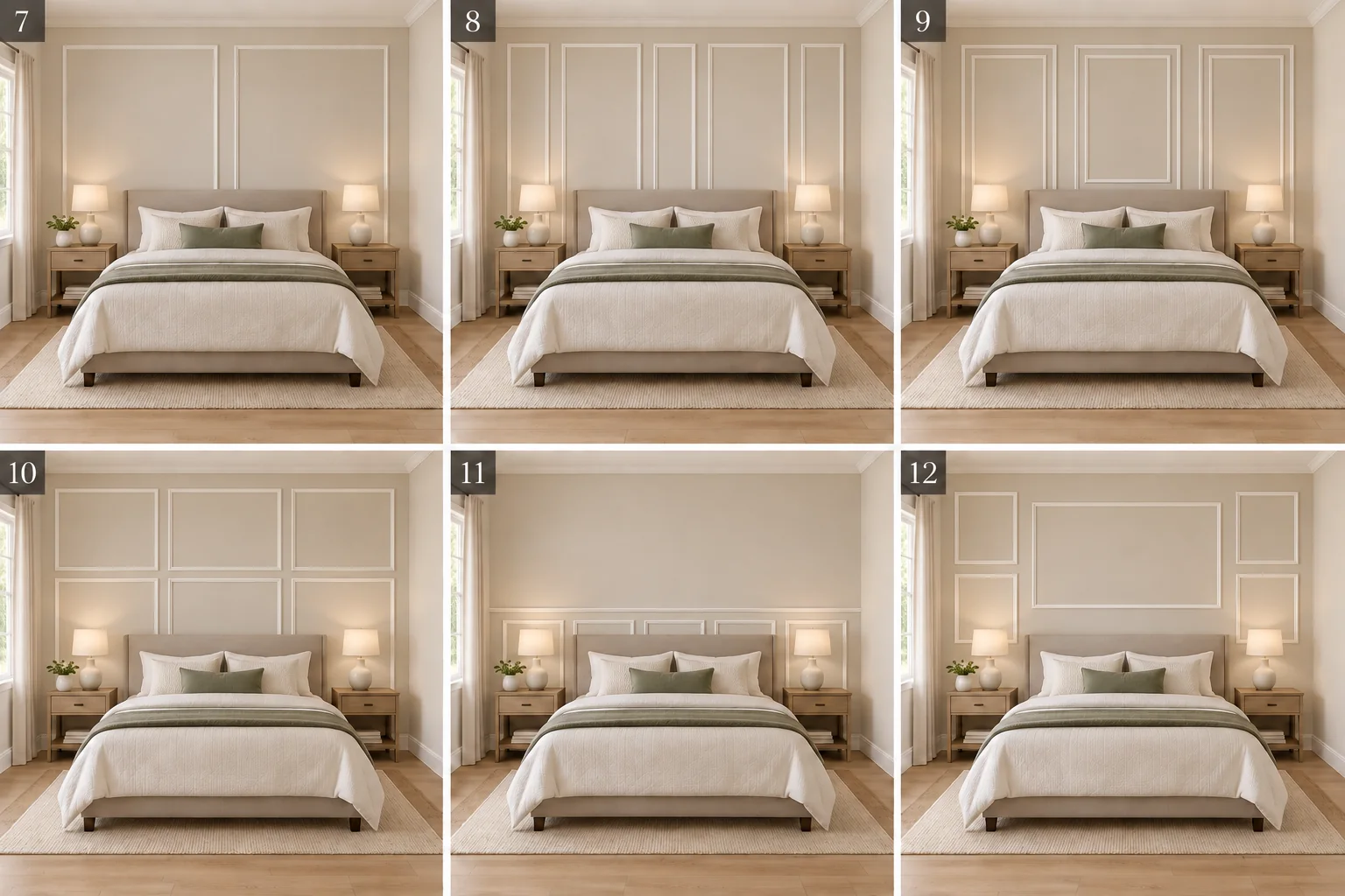 Bedroom feature wall · Collection B decorative layout options