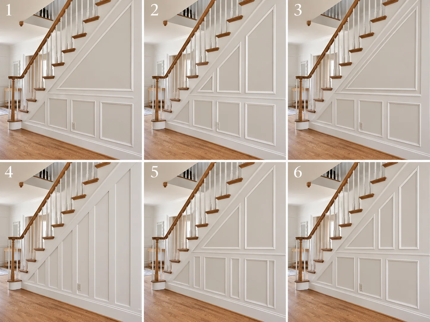 Open staircase wall decorative layout options