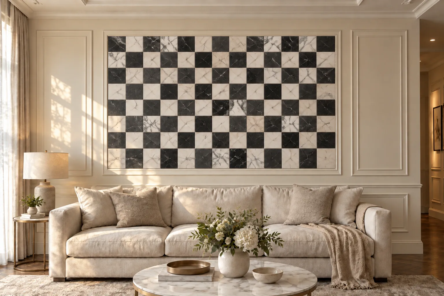 Framed Tile Feature Wall Installation
