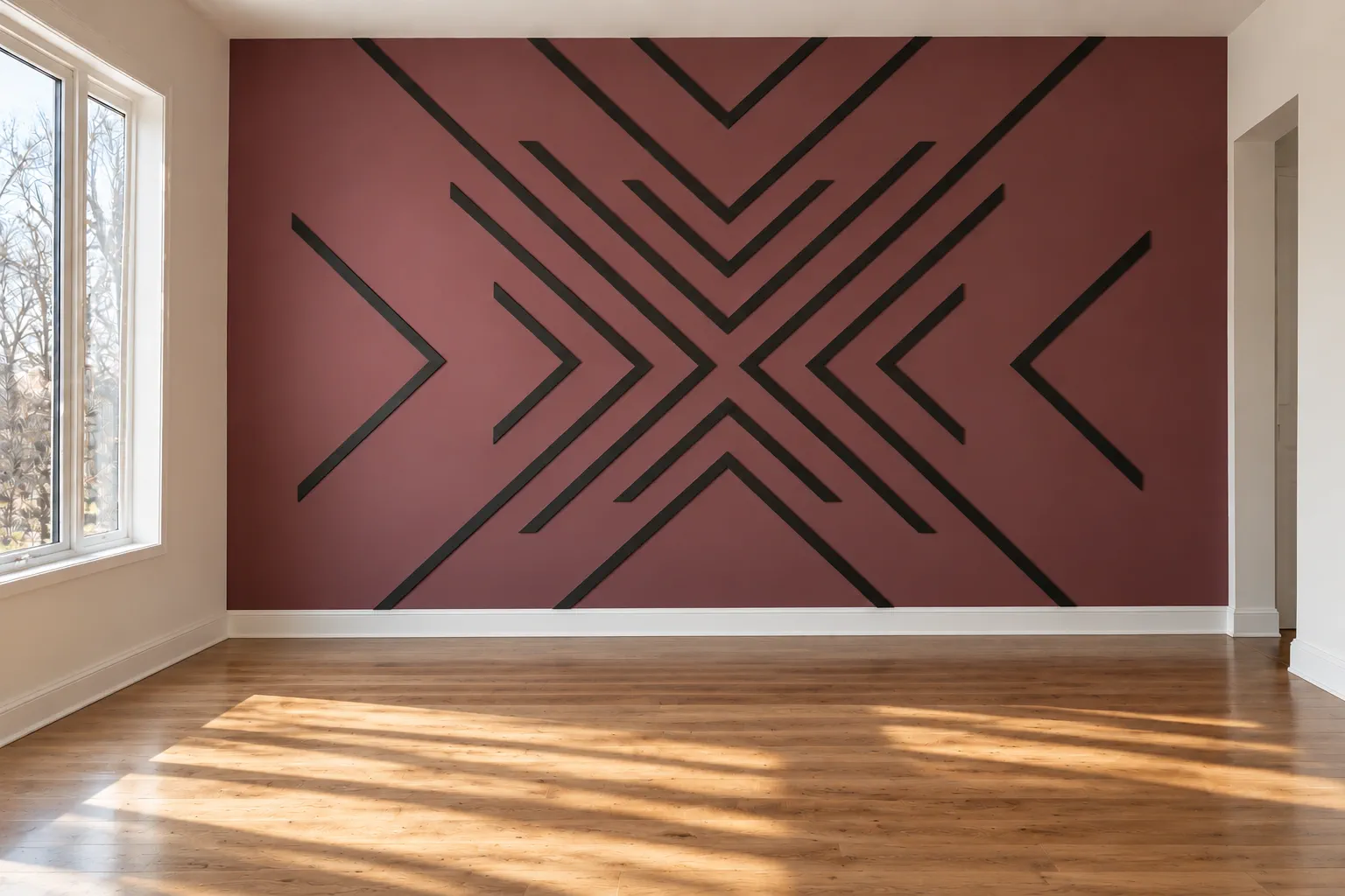 Chevron Geometric Accent Wall