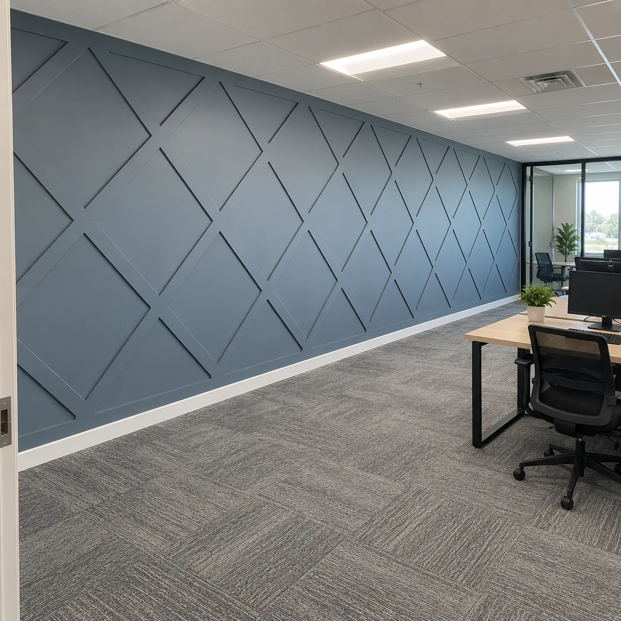 Commercial Geometric Wall Moulding