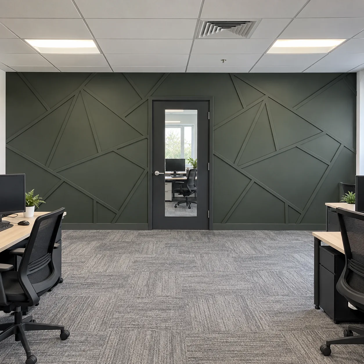 Commercial Abstract Geometric Wall Moulding