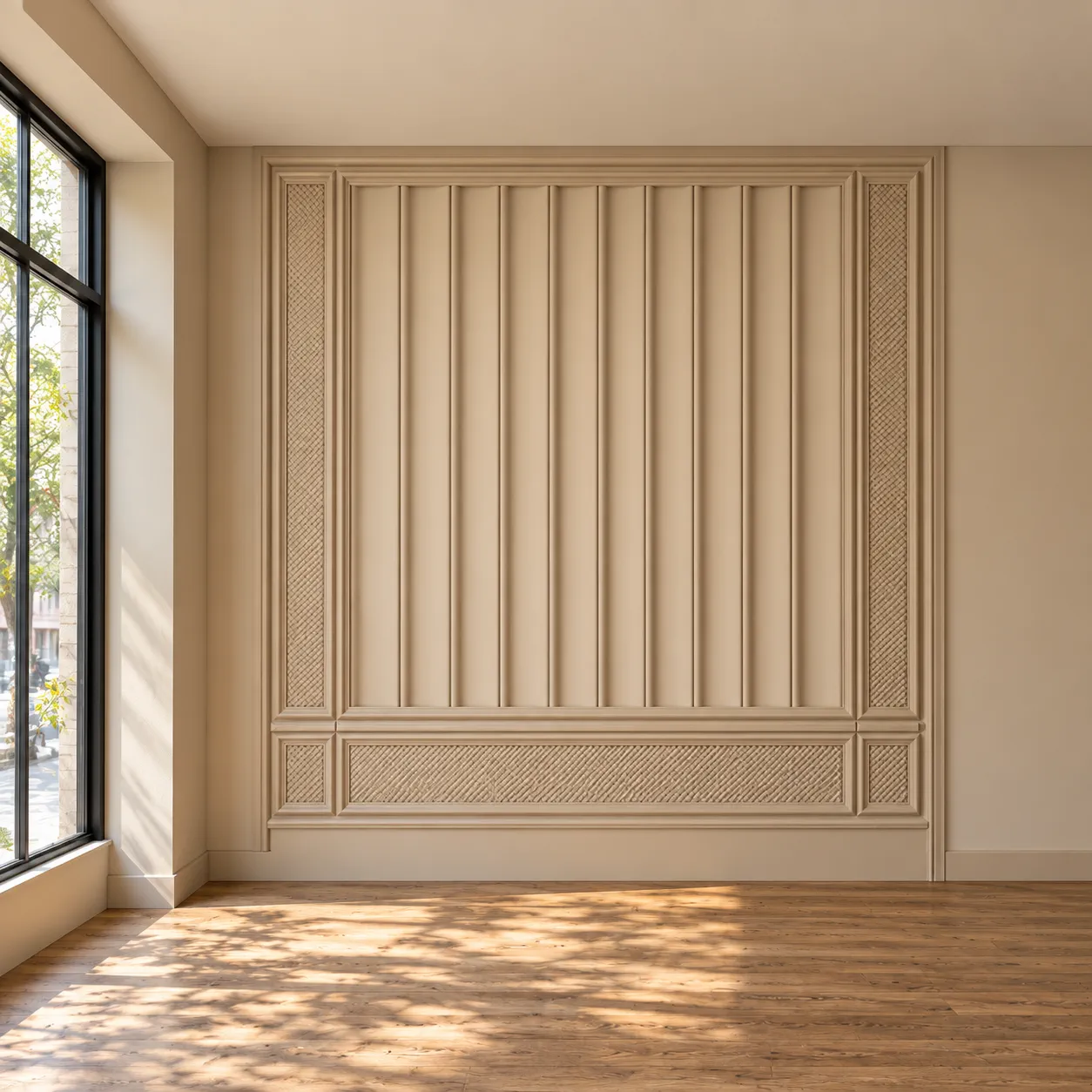 Classic Fluted Feature Wall for Cafés