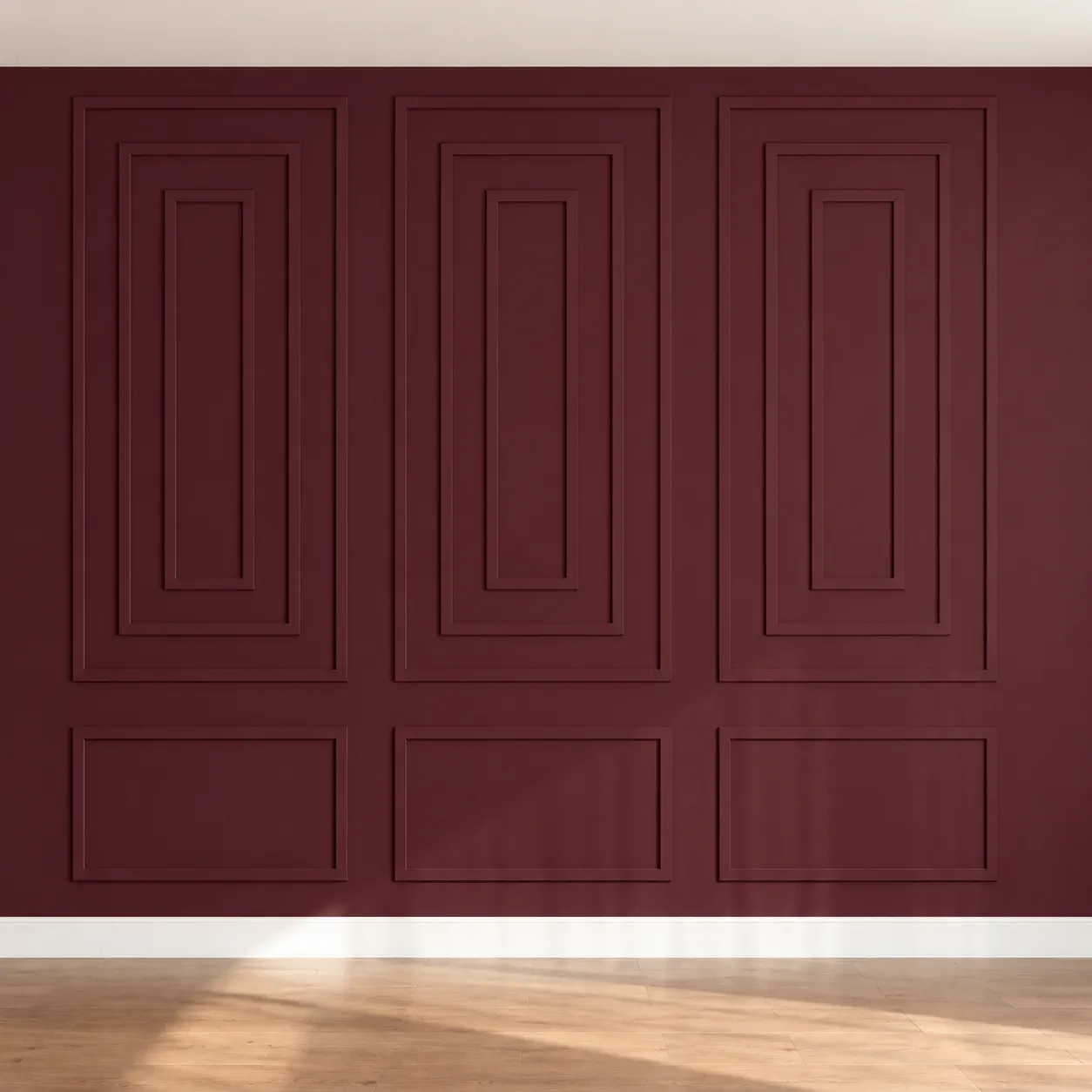 Burgundy Geometric Wall Moulding for Restaurants