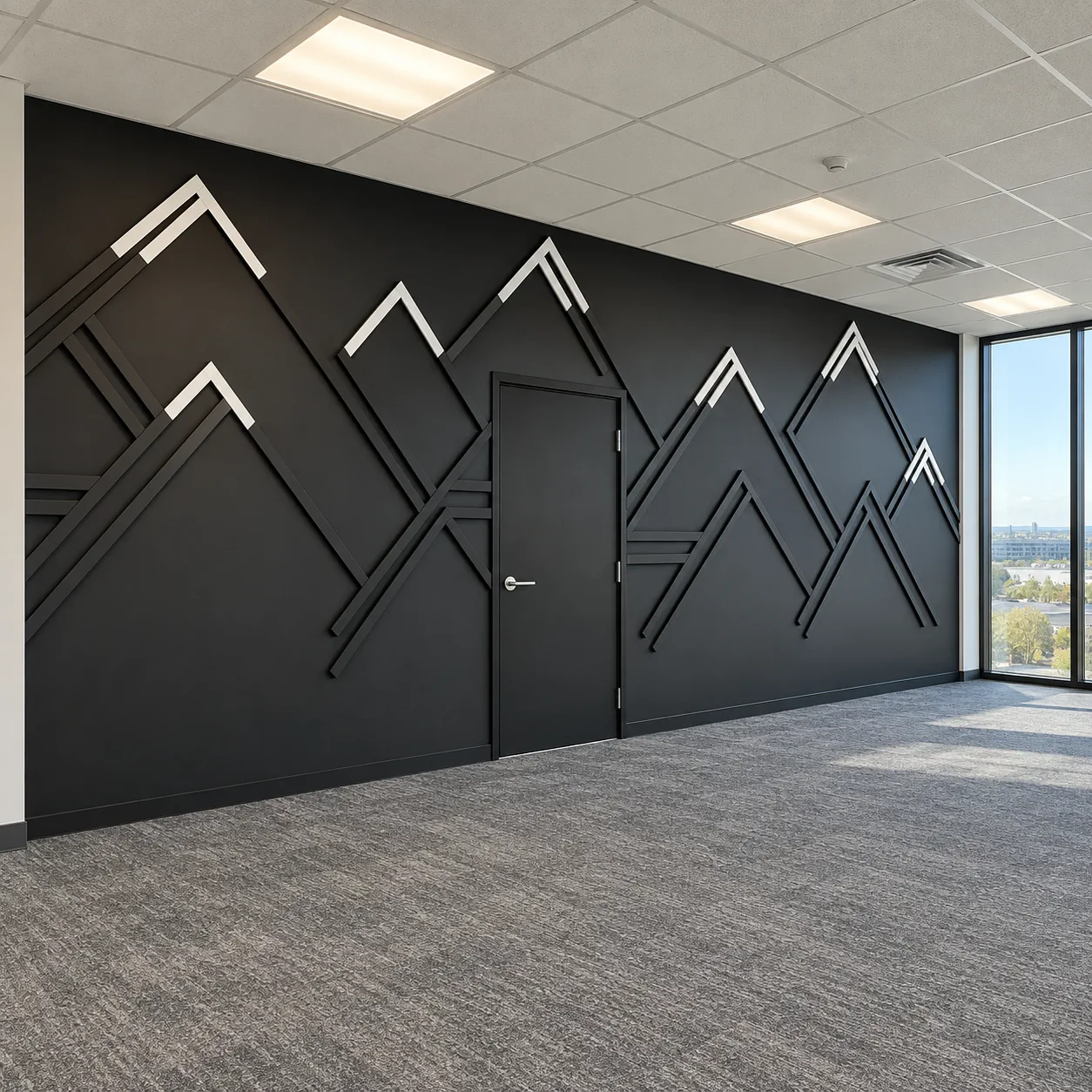 Mountain Peak Office Feature Wall
